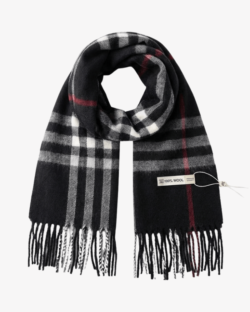 Ashford Brushed 100% Wool Plaid Scarf - Crown & Envy