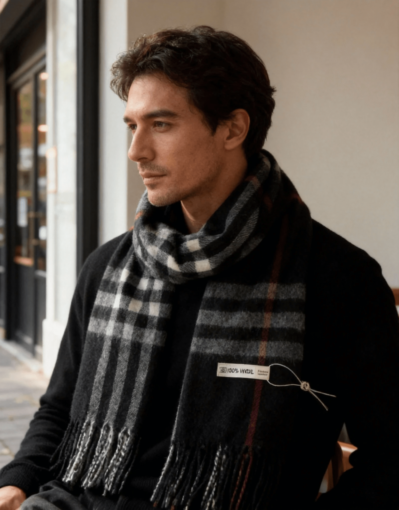 Ashford Brushed 100% Wool Plaid Scarf - Crown & Envy