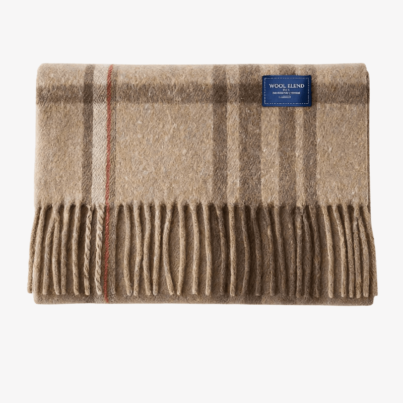 Ashford Brushed 100% Wool Plaid Scarf - Crown & Envy