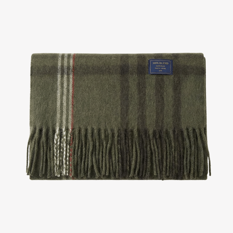 Ashford Brushed 100% Wool Plaid Scarf - Crown & Envy