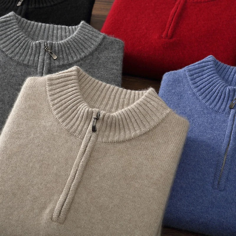 Cavendish 100% Cashmere 1/4 Zip Sweater - Crown & Envy