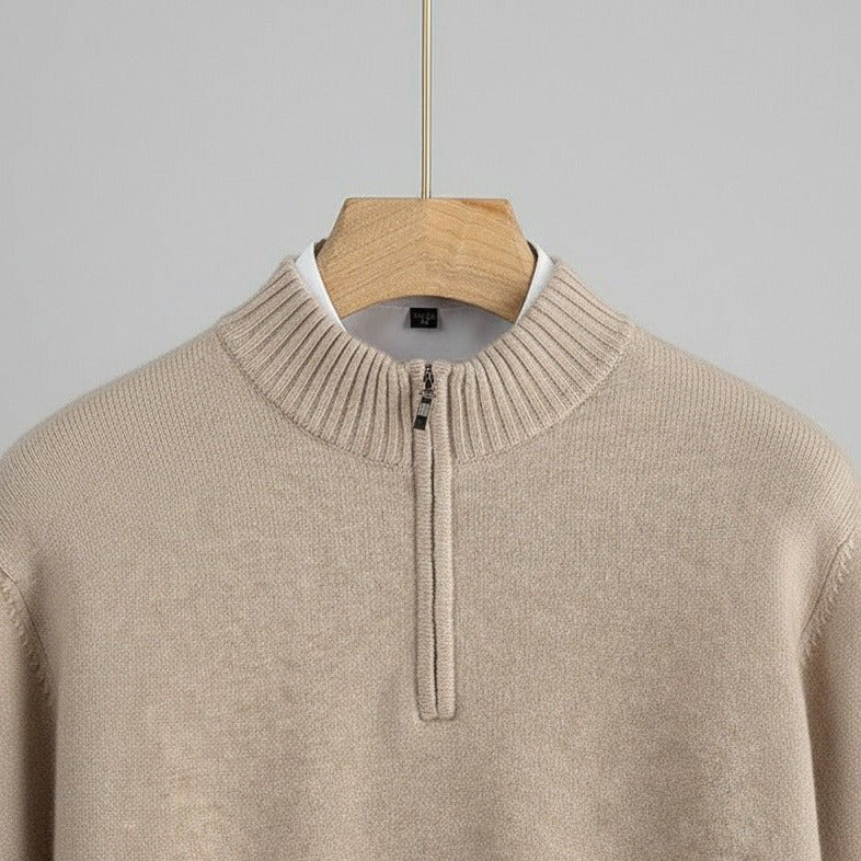 Cavendish 100% Cashmere 1/4 Zip Sweater - Crown & Envy