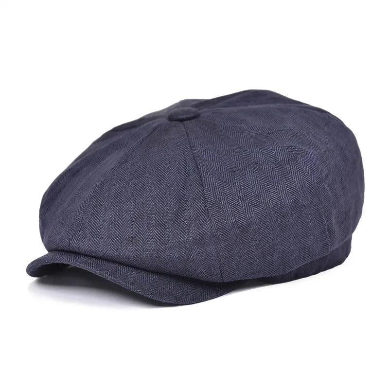 Hampton Linen Baker Boy Cap - Crown & Envy