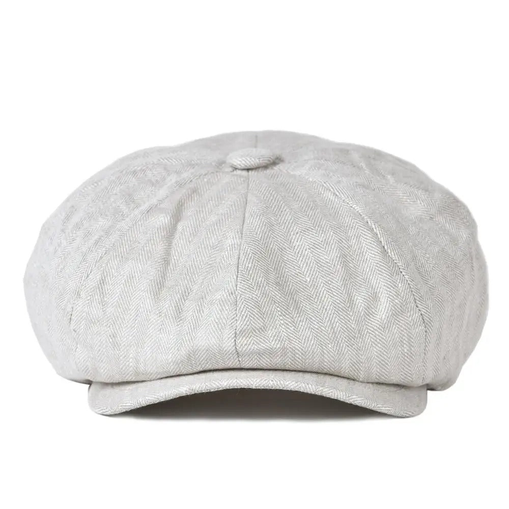 Hampton Linen Baker Boy Cap - Crown & Envy