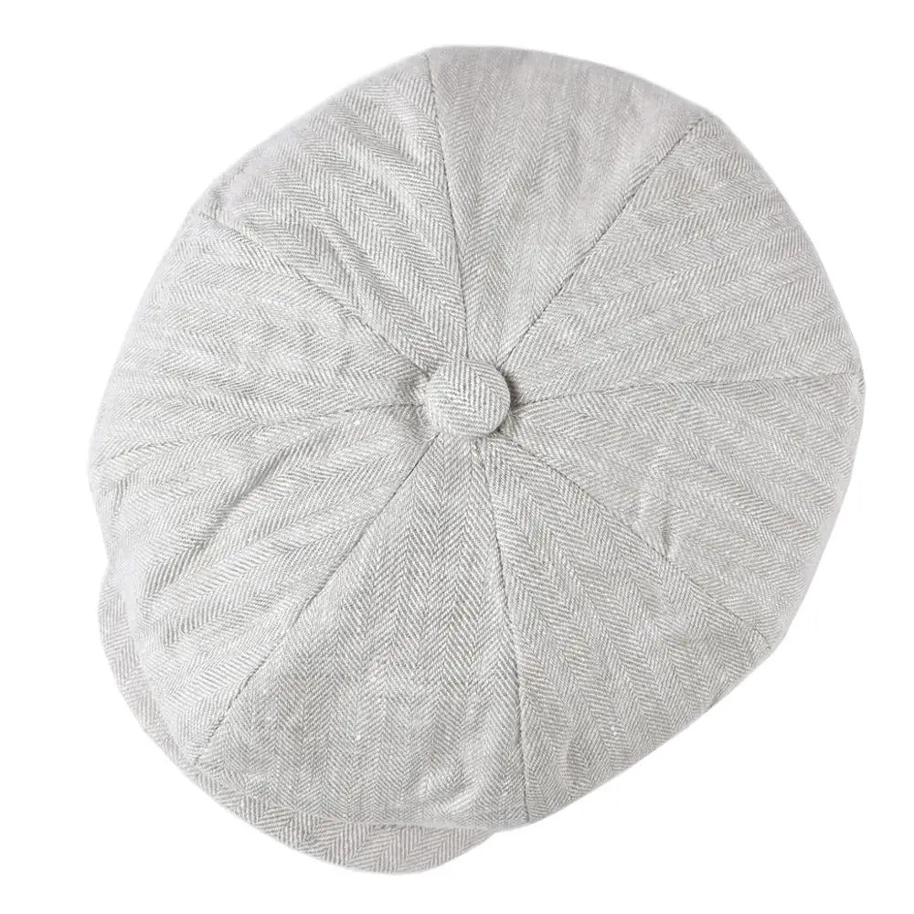 Hampton Linen Baker Boy Cap - Crown & Envy