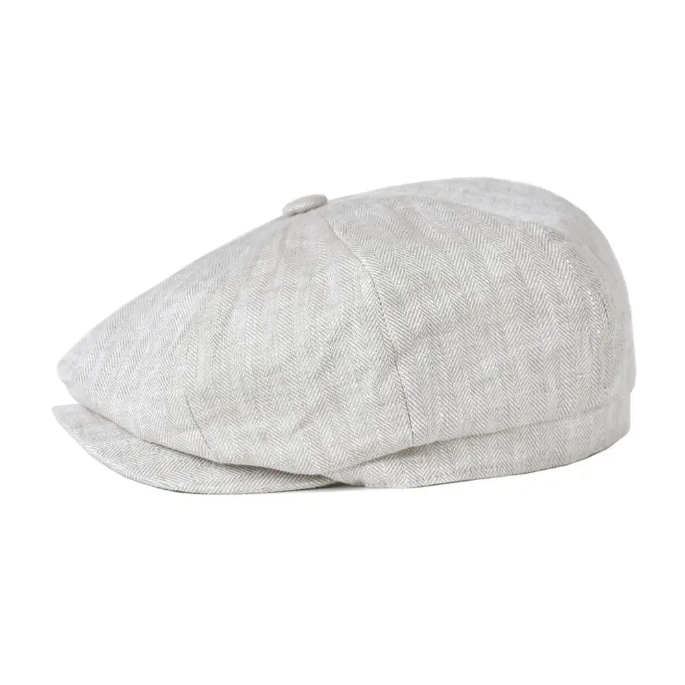Hampton Linen Baker Boy Cap - Crown & Envy