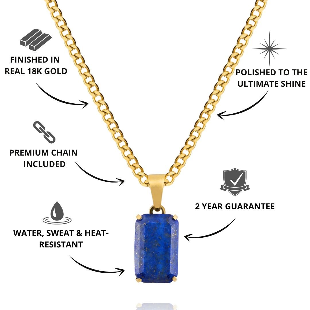 Lapis Pendant | Gold - Crown & Envy