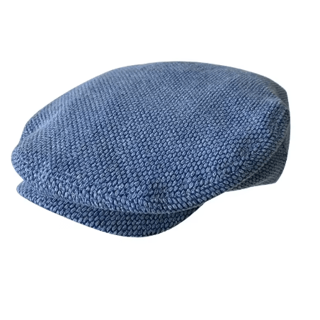 Stanton Mens Flat Cap with Strap in Blue - Crown & Envy