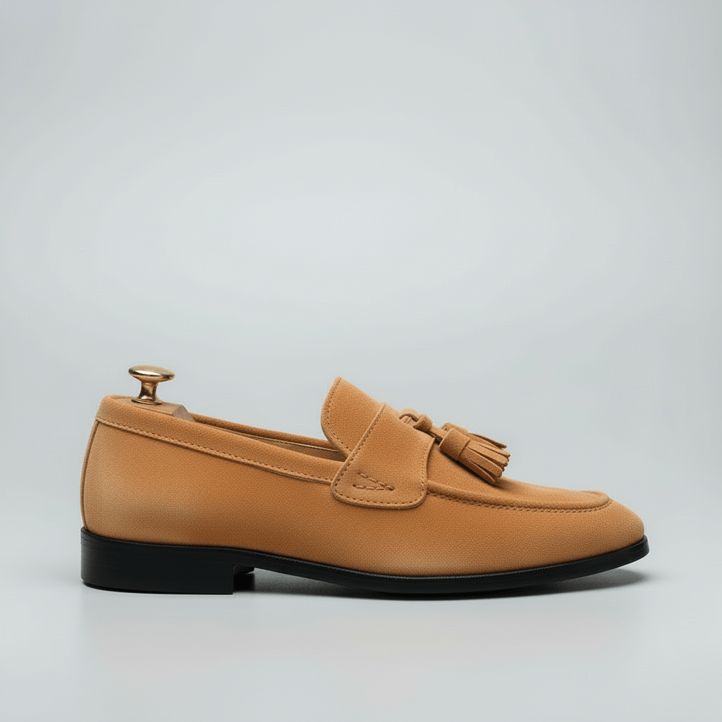 The Crown Tassel Suede Loafers - Crown & Envy