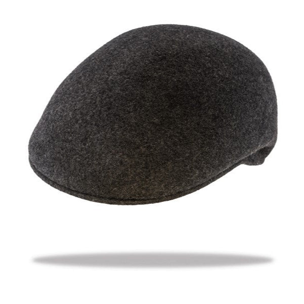 Ascot Wool Felt Flat Cap in Charcoal MF14 - 5 - ENVI