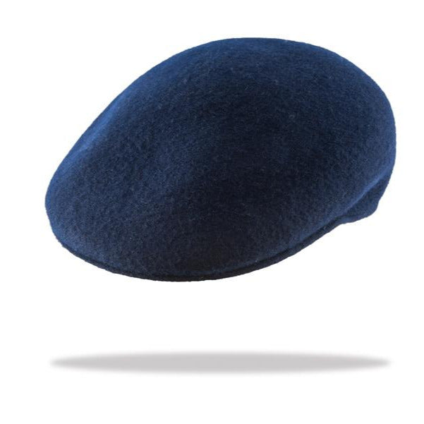 Ascot Wool Felt Flat Cap in Navy MF14 - 5 - ENVI