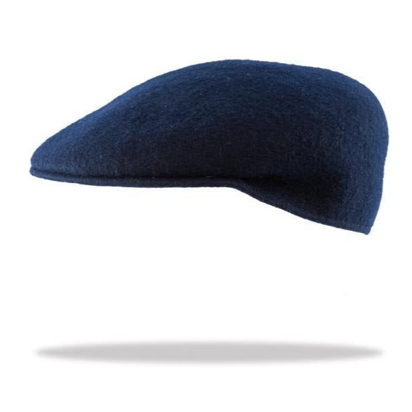 Ascot Wool Felt Flat Cap in Navy MF14 - 5 - ENVI