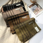 Ashford Brushed 100% Wool Plaid Scarf - Crown & Envy
