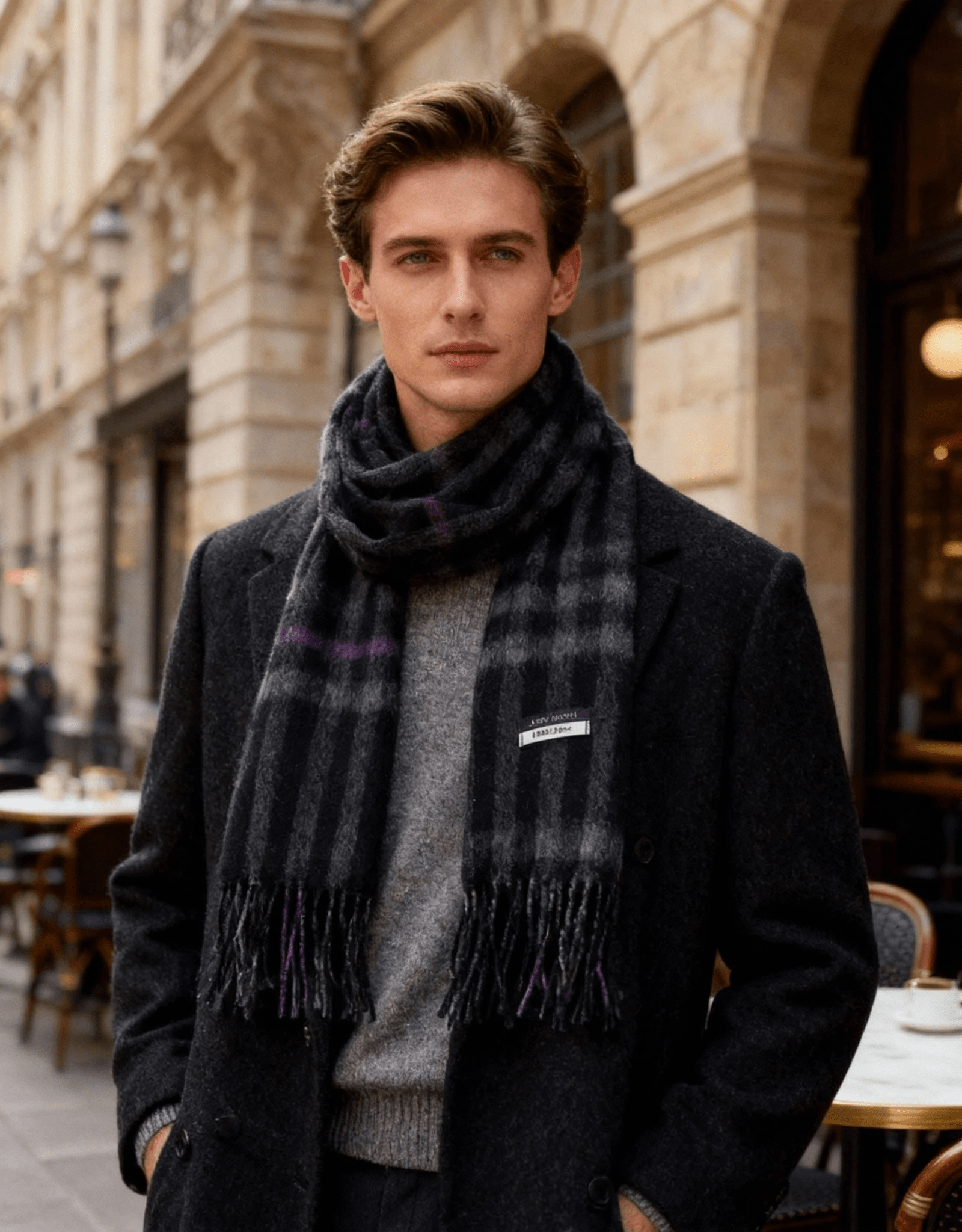 Ashford Brushed 100% Wool Plaid Scarf - Crown & Envy