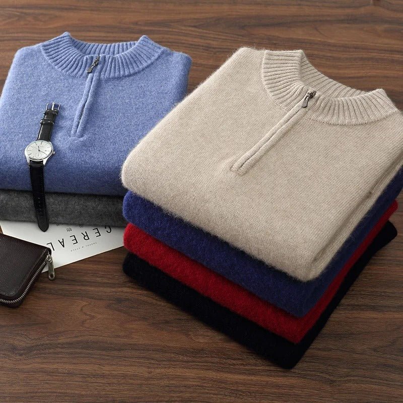 Cavendish 100% Cashmere 1/4 Zip Sweater - Crown & Envy