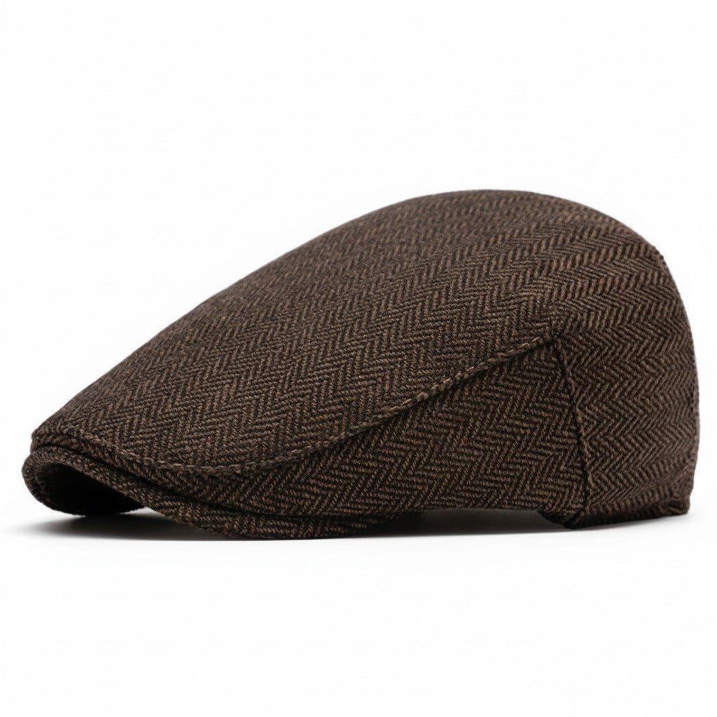 Garrison Flat Cap Herringbone - Crown & Envy