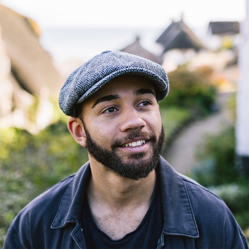 Hampton Baker Boy Hat Stone Grey Herringbone - Crown & Envy