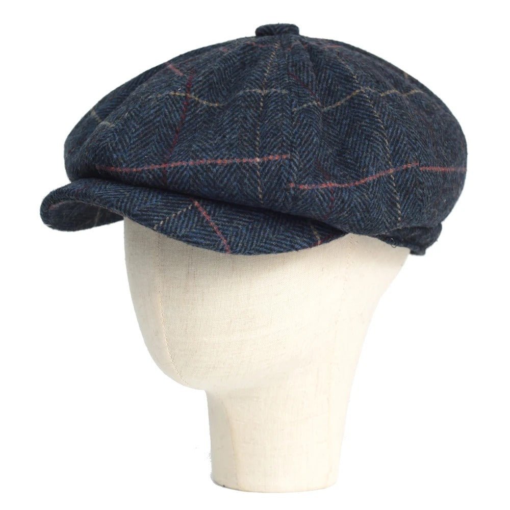 Hampton Baker Boy Hat | Tweed Herringbone Plaid - Crown & Envy