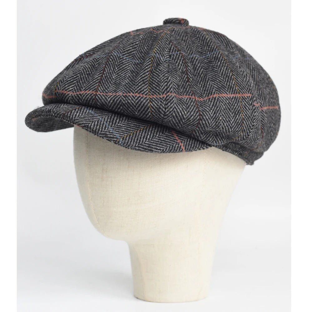 Hampton Baker Boy Hat | Tweed Herringbone Plaid - Crown & Envy