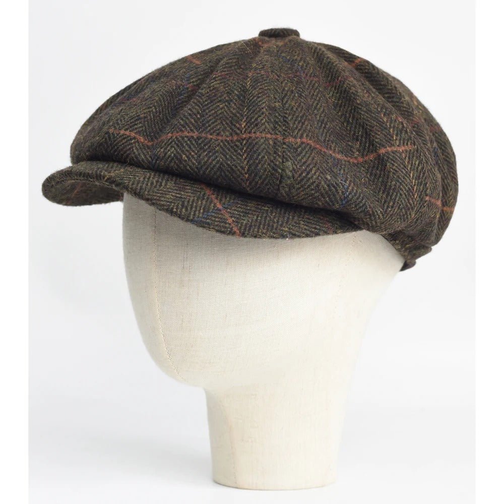 Hampton Baker Boy Hat | Tweed Herringbone Plaid - Crown & Envy