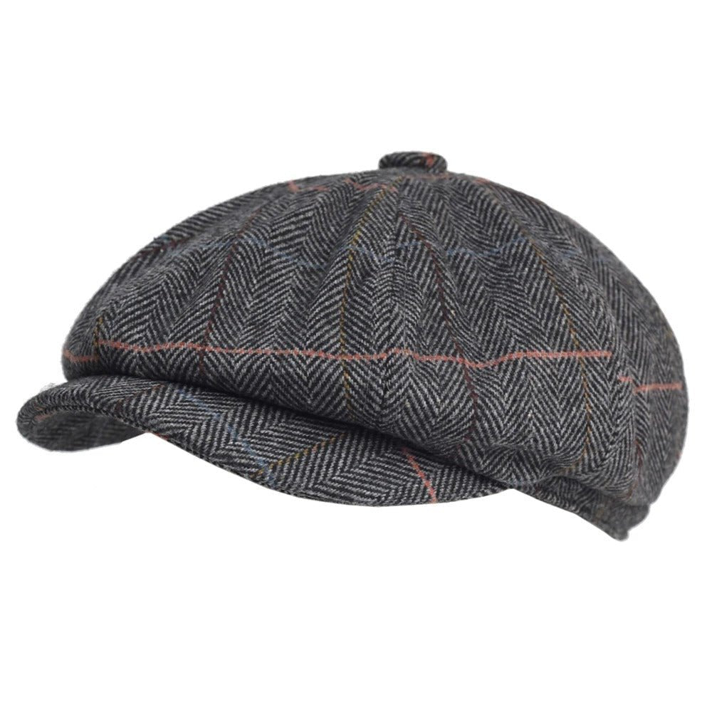 Hampton Baker Boy Hat | Tweed Herringbone Plaid - Crown & Envy