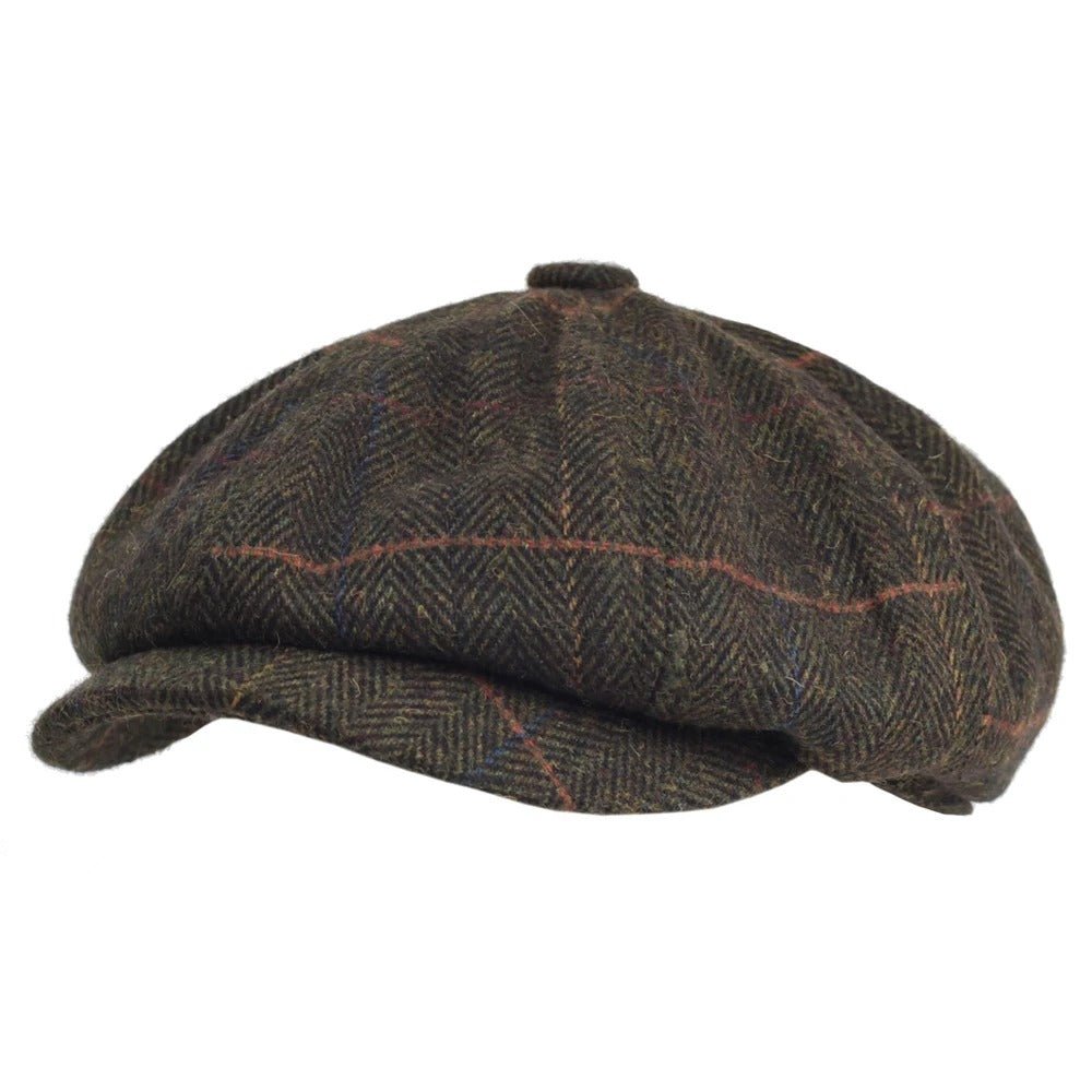 Hampton Baker Boy Hat | Tweed Herringbone Plaid - Crown & Envy