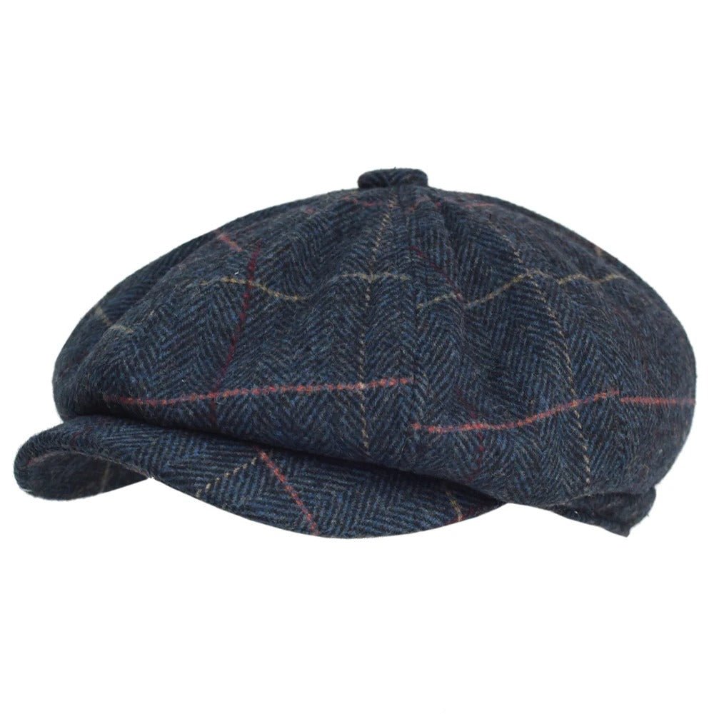 Hampton Baker Boy Hat | Tweed Herringbone Plaid - Crown & Envy