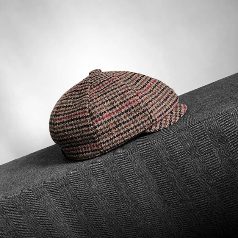 Hampton Baker Boy Hat | Tweed Houndstooth Plaid - Crown & Envy