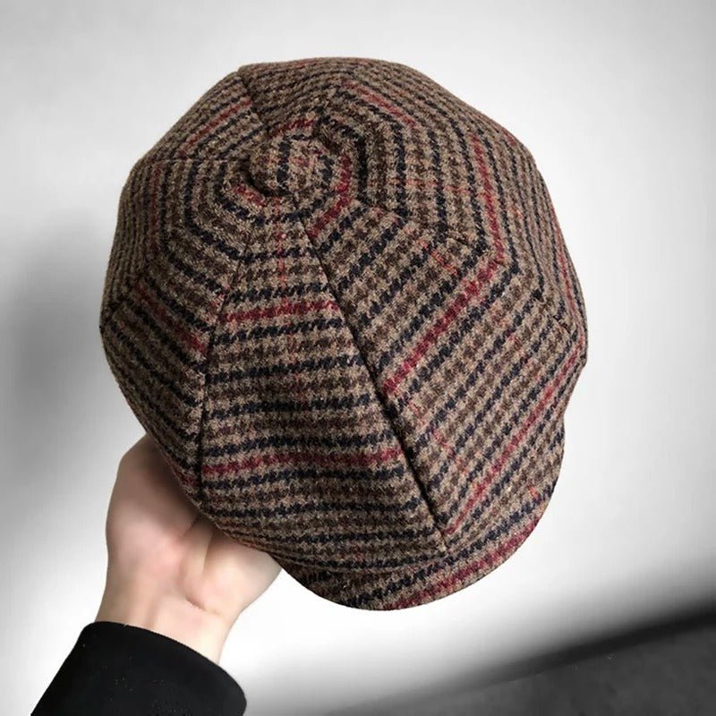 Hampton Baker Boy Hat | Tweed Houndstooth Plaid - Crown & Envy