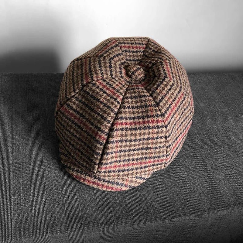 Hampton Baker Boy Hat | Tweed Houndstooth Plaid - Crown & Envy