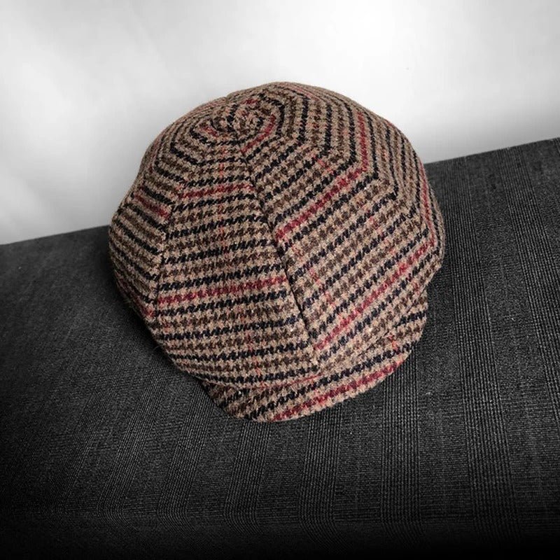 Hampton Baker Boy Hat | Tweed Houndstooth Plaid - Crown & Envy