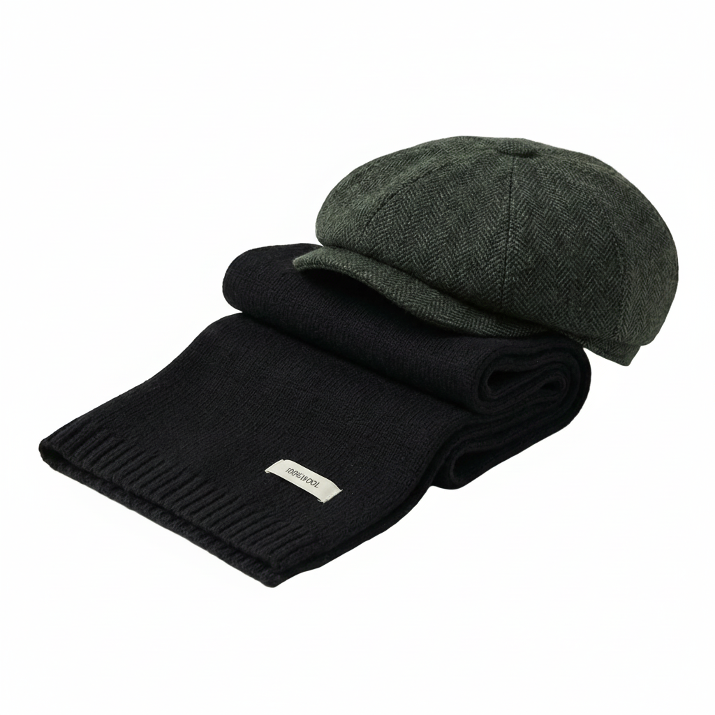 Hampton Baker Boy & Merino Wool Scarf - Winter Set - Crown & Envy