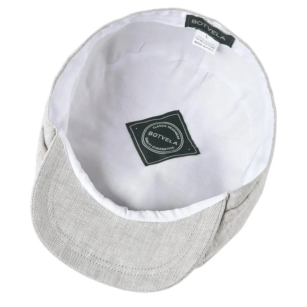 Hampton Linen Baker Boy Cap - Crown & Envy