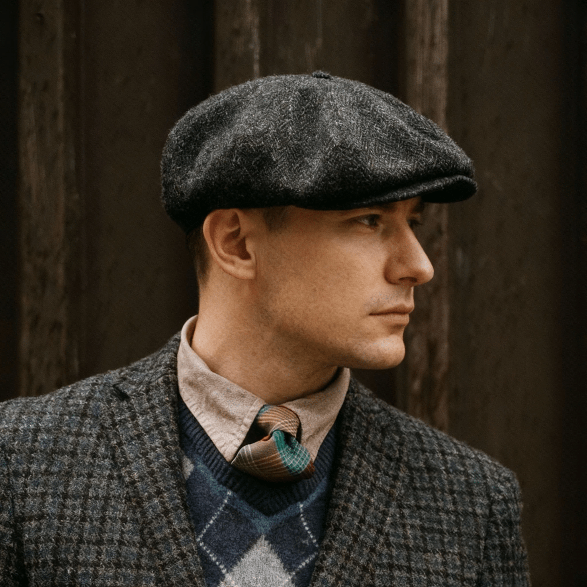 Hampton Wool Baker Boy Herringbone - Crown & Envy