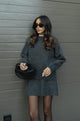 Leticia Knitted Unicolor Glam Sweater And Mini Skirt Set - Crown & Envy
