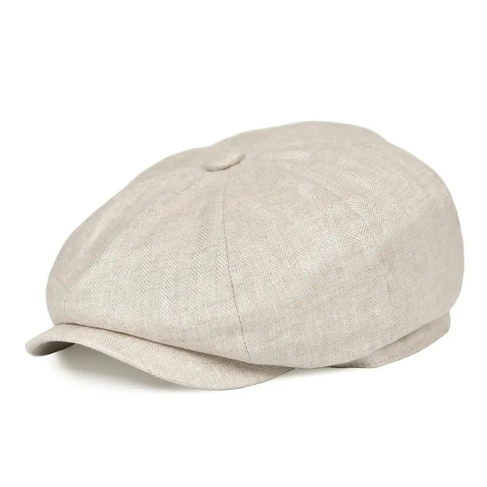 Hampton Linen Baker Boy Cap
