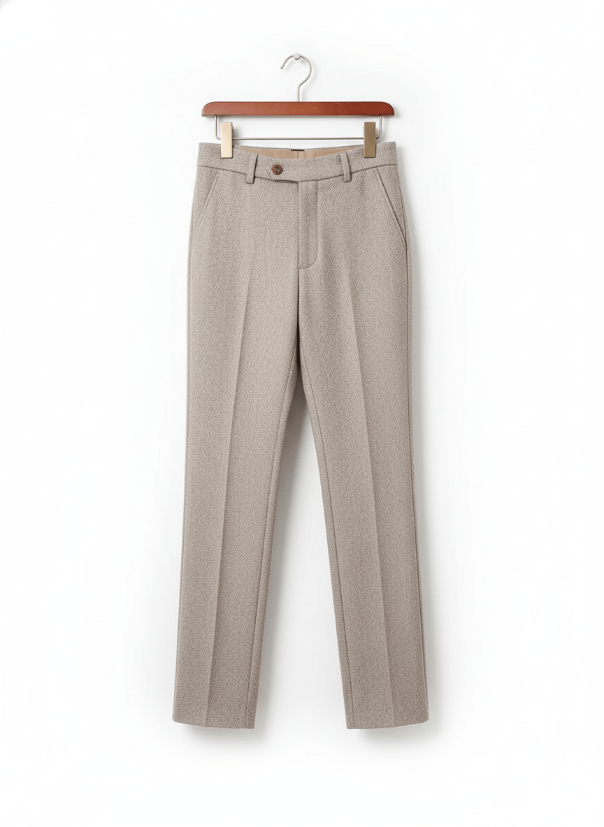 Savill Herringbone Wool Dress Trousers - Crown & Envy