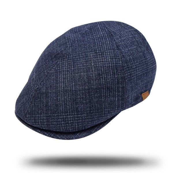 Stanton Flat Cap in Navy Check SY209 - ENVI