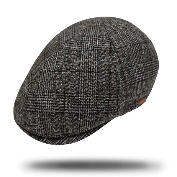 Stanton Flat Cap in Stone Check - ENVI