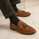 The Crown Tassel Suede Loafers - Crown & Envy