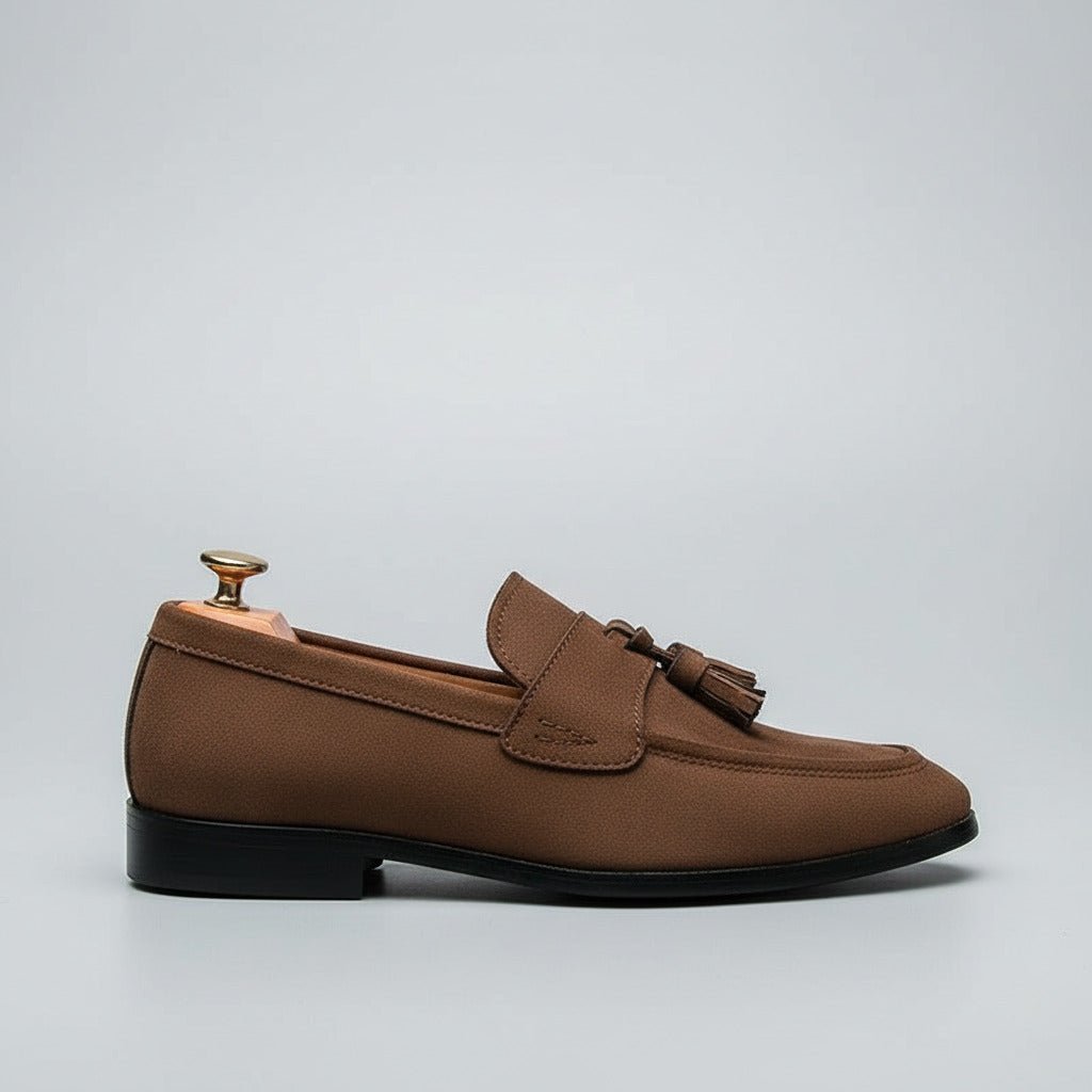 The Crown Tassel Suede Loafers - Crown & Envy