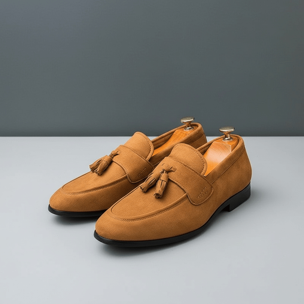 The Crown Tassel Suede Loafers - Crown & Envy